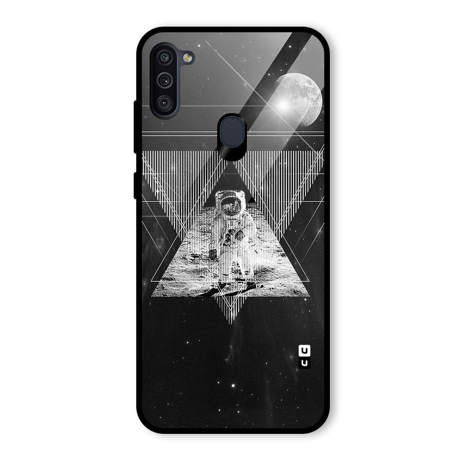 Space Triangle Abstract Glass Back Case for Galaxy M11