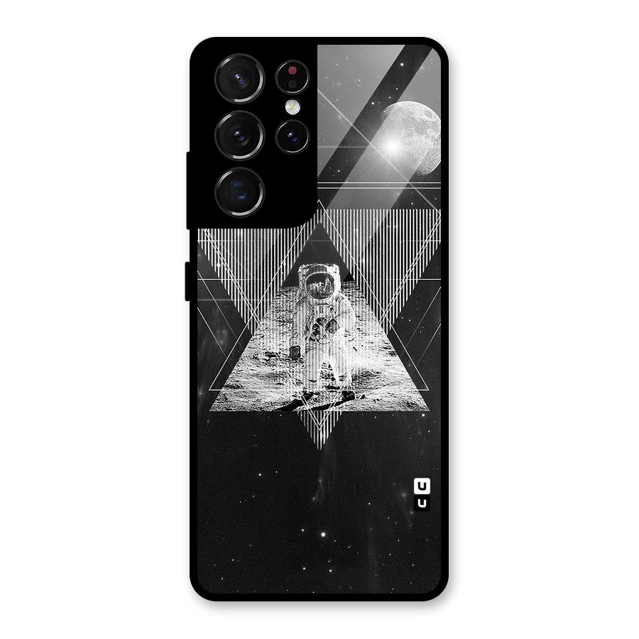 Space Triangle Abstract Glass Back Case for Galaxy S21 Ultra 5G