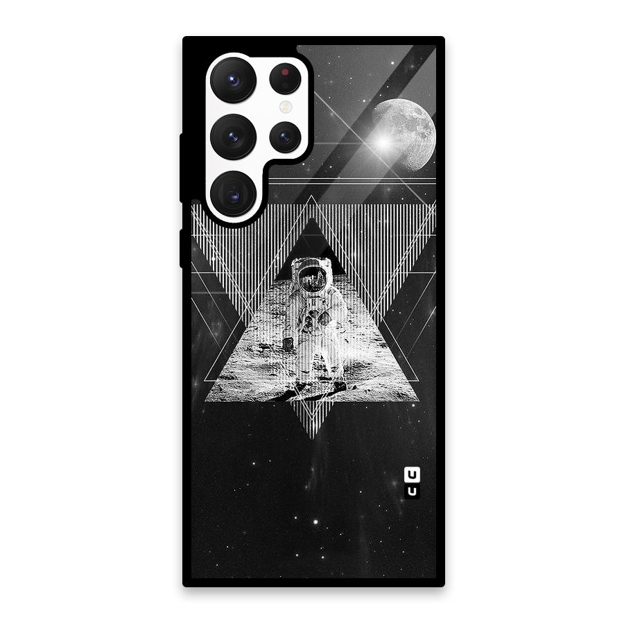 Space Triangle Abstract Glass Back Case for Galaxy S22 Ultra 5G