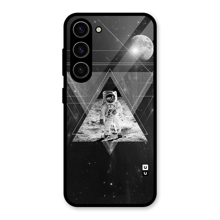Space Triangle Abstract Glass Back Case for Galaxy S23