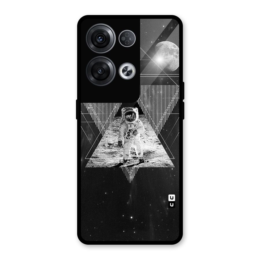 Space Triangle Abstract Glass Back Case for Oppo Reno8 Pro 5G