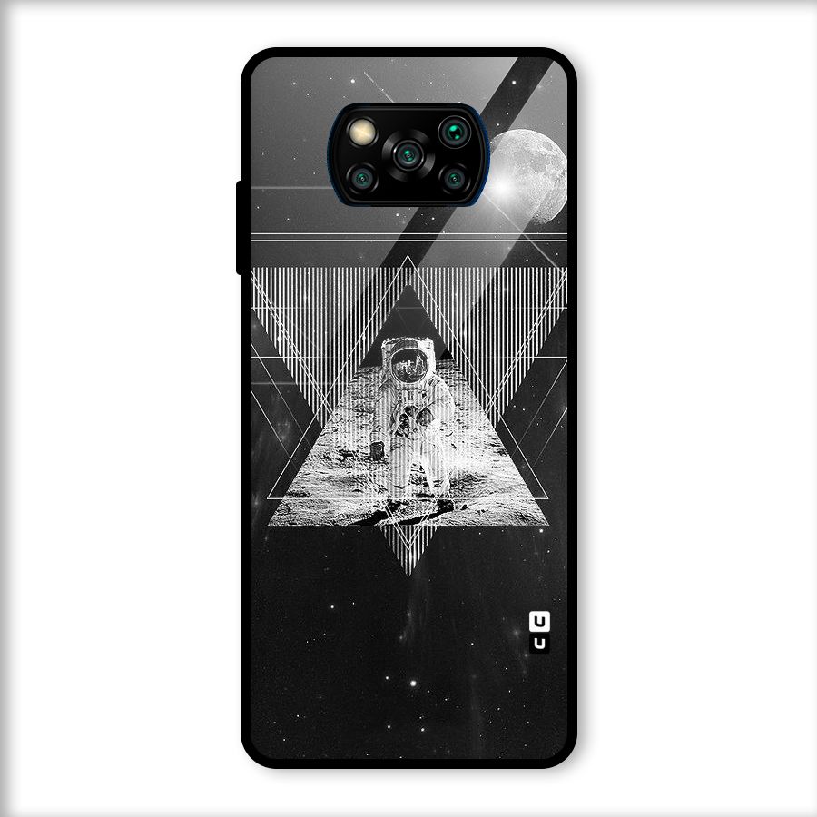 Space Triangle Abstract Glass Back Case for Poco X3
