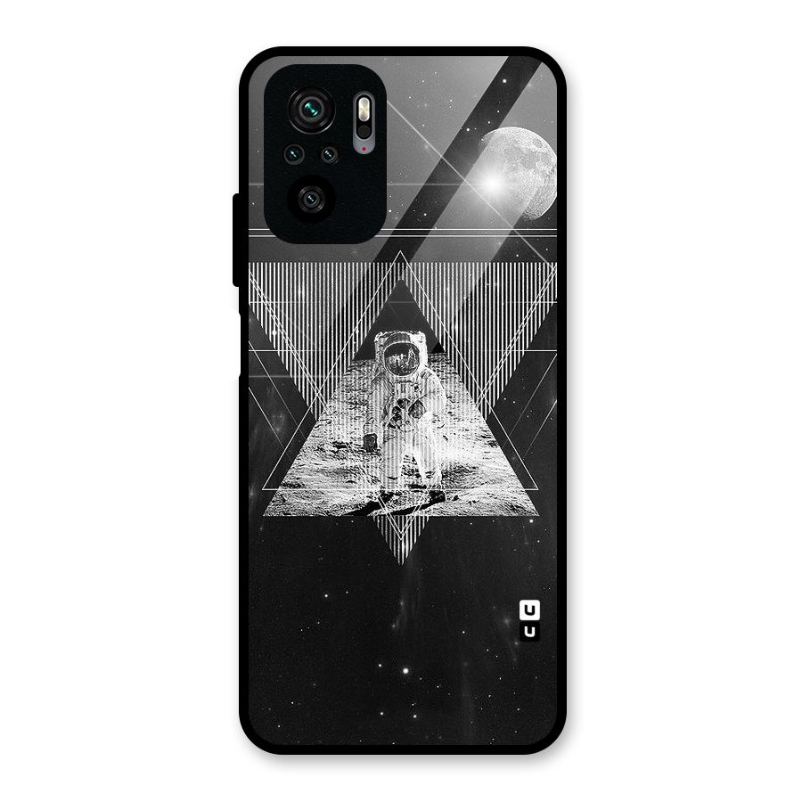 Space Triangle Abstract Glass Back Case for Redmi Note 10S