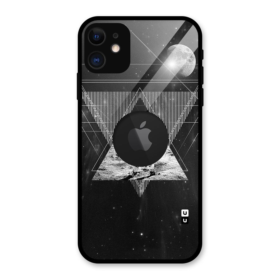 Space Triangle Abstract Glass Back Case for iPhone 11 Logo Cut