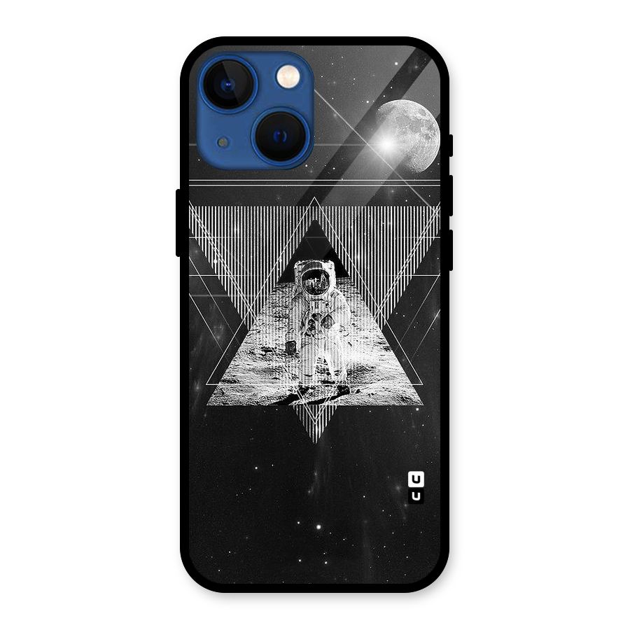 Space Triangle Abstract Glass Back Case for iPhone 13 Mini