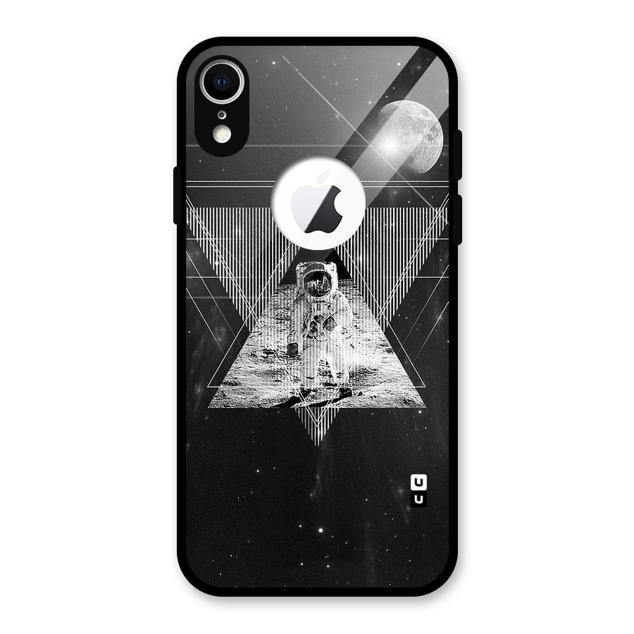 Space Triangle Abstract Glass Back Case for iPhone XR Logo Cut