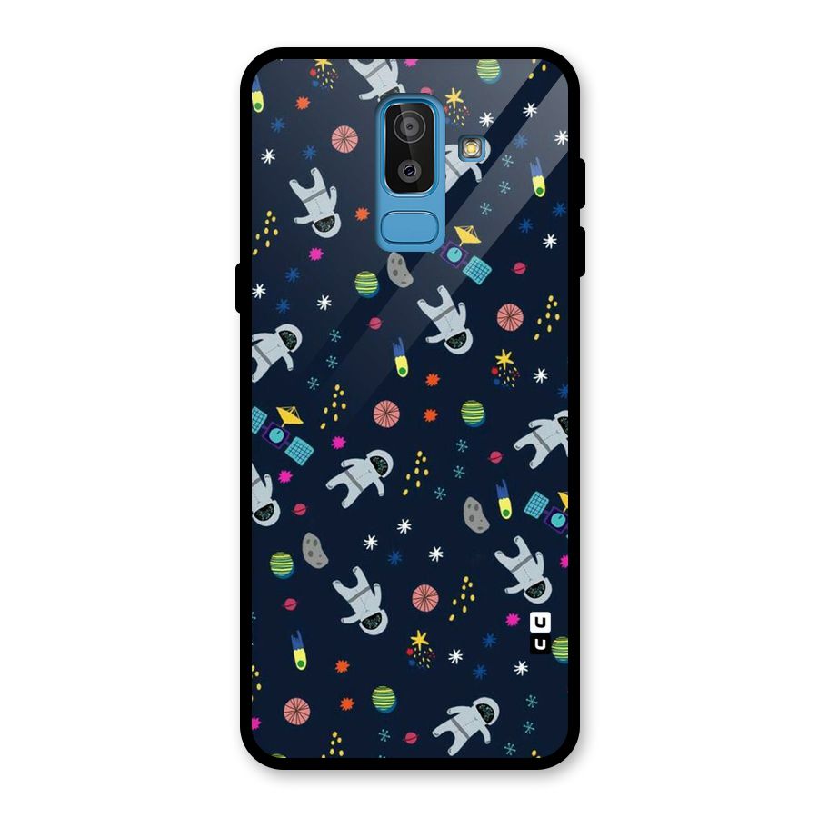Spaceman Dance Glass Back Case for Galaxy J8