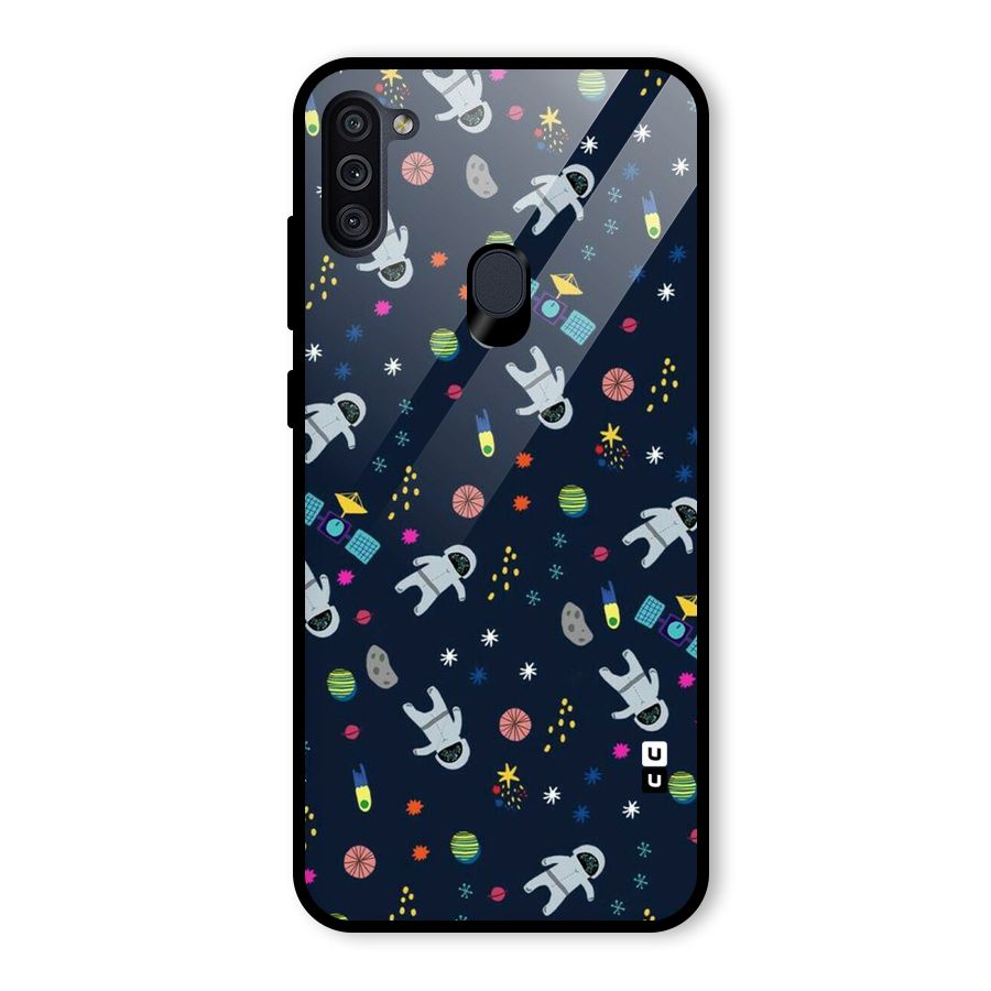 Spaceman Dance Glass Back Case for Galaxy M11