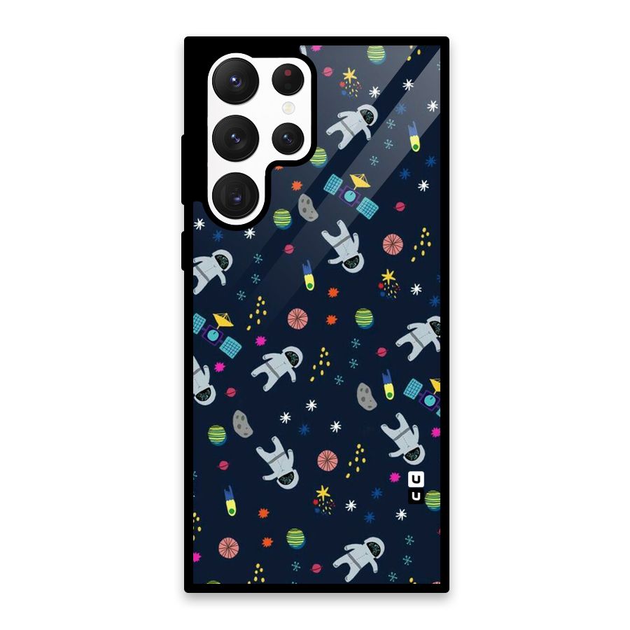 Spaceman Dance Glass Back Case for Galaxy S22 Ultra 5G