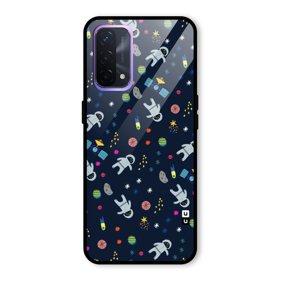 Spaceman Dance Glass Back Case for Oppo A74 5G
