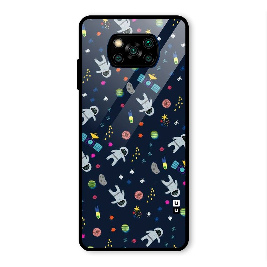 Spaceman Dance Glass Back Case for Poco X3 Pro