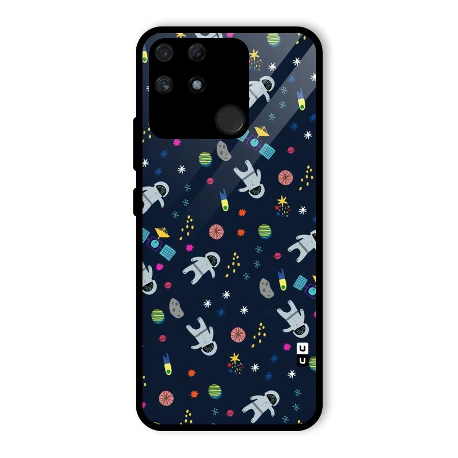 Spaceman Dance Glass Back Case for Realme Narzo 50A