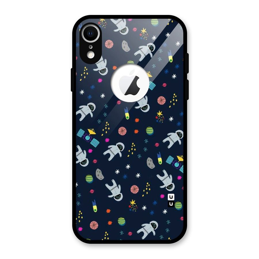 Spaceman Dance Glass Back Case for iPhone XR Logo Cut