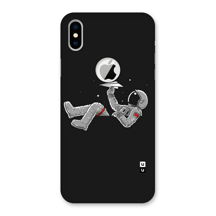 Spaceman Flying Back Case for iPhone X Logo Cut