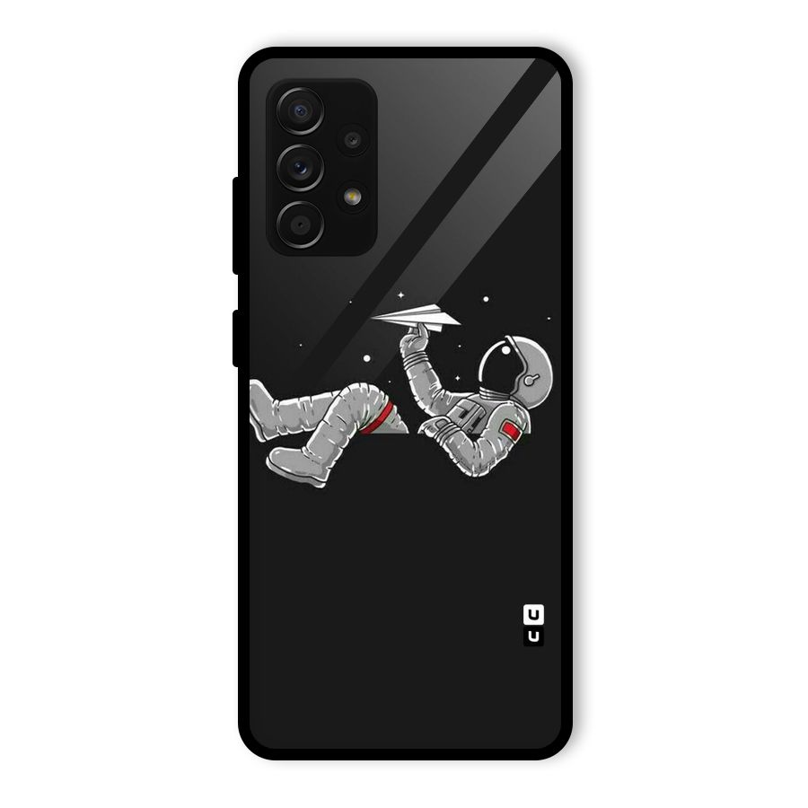 Spaceman Flying Glass Back Case for Galaxy A53 5G