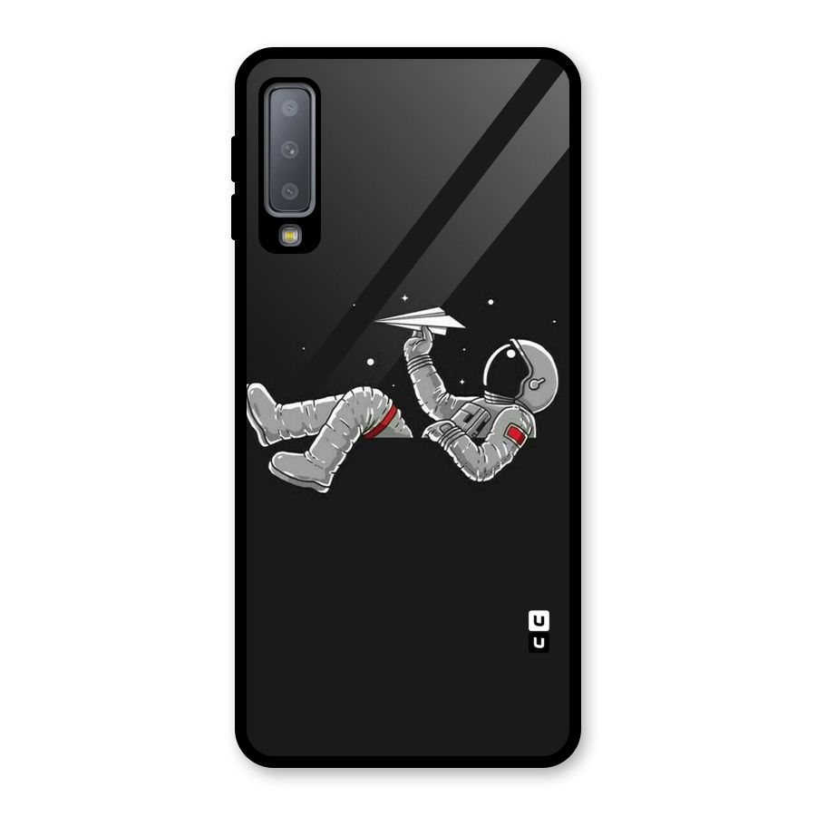 Spaceman Flying Glass Back Case for Galaxy A7 (2018)