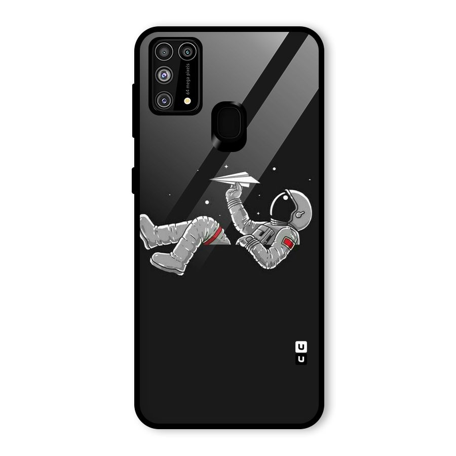 Spaceman Flying Glass Back Case for Galaxy F41