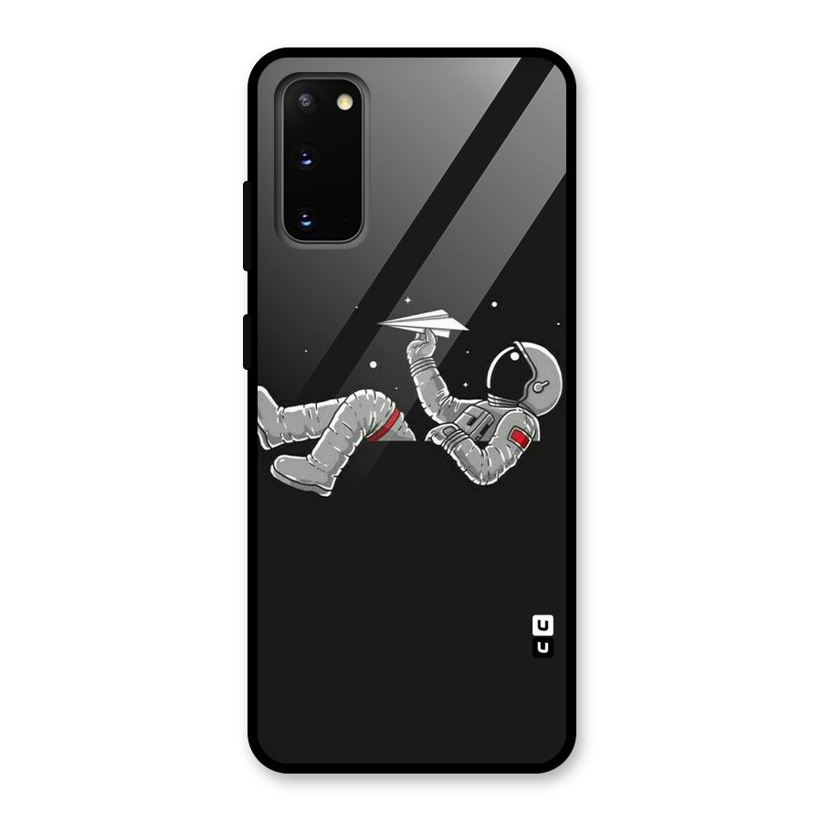 Spaceman Flying Glass Back Case for Galaxy S20