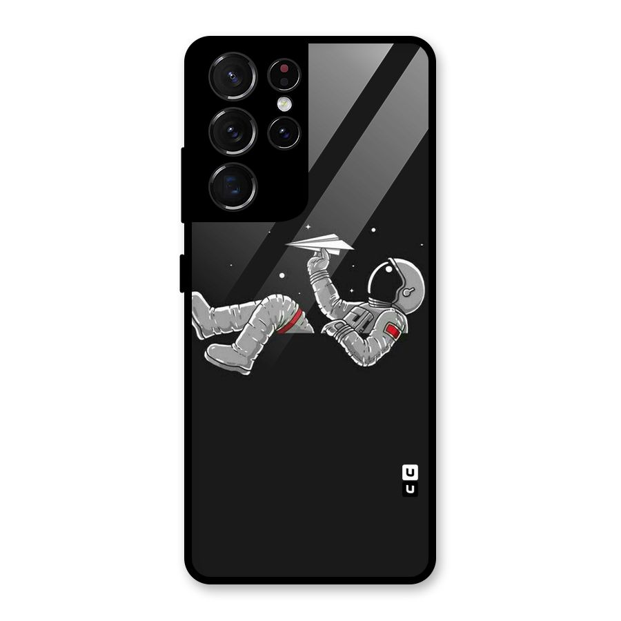 Spaceman Flying Glass Back Case for Galaxy S21 Ultra 5G