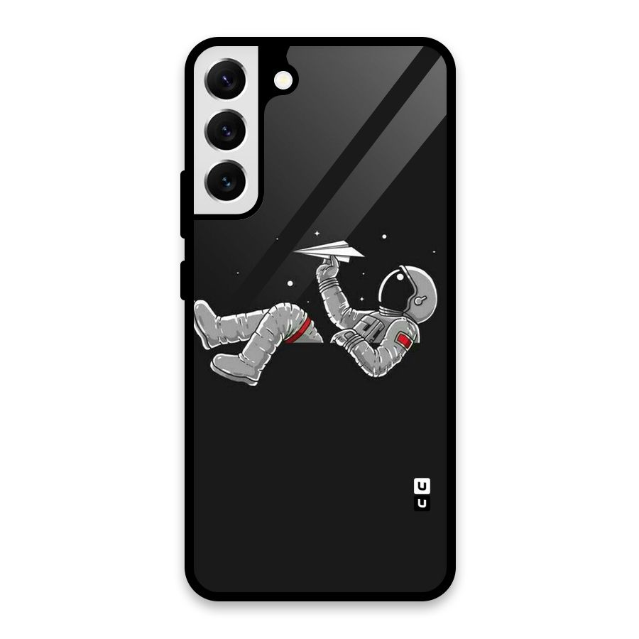 Spaceman Flying Glass Back Case for Galaxy S22 Plus 5G
