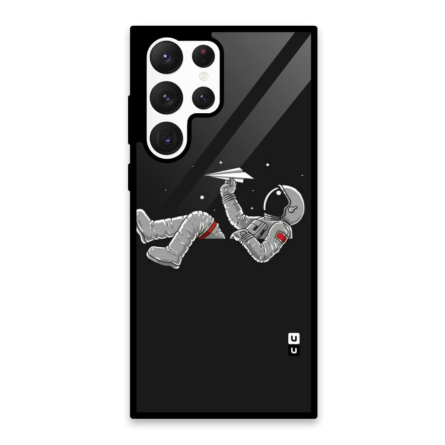Spaceman Flying Glass Back Case for Galaxy S22 Ultra 5G