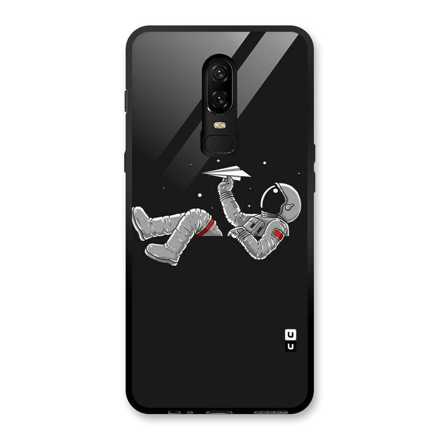 Spaceman Flying Glass Back Case for OnePlus 6