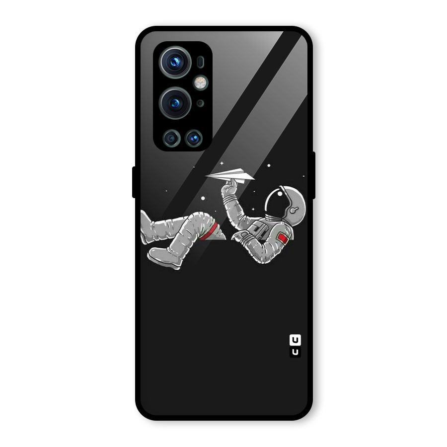 Spaceman Flying Glass Back Case for OnePlus 9 Pro