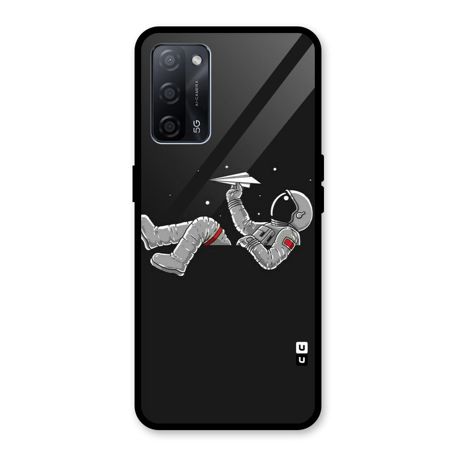 Spaceman Flying Glass Back Case for Oppo A53s 5G