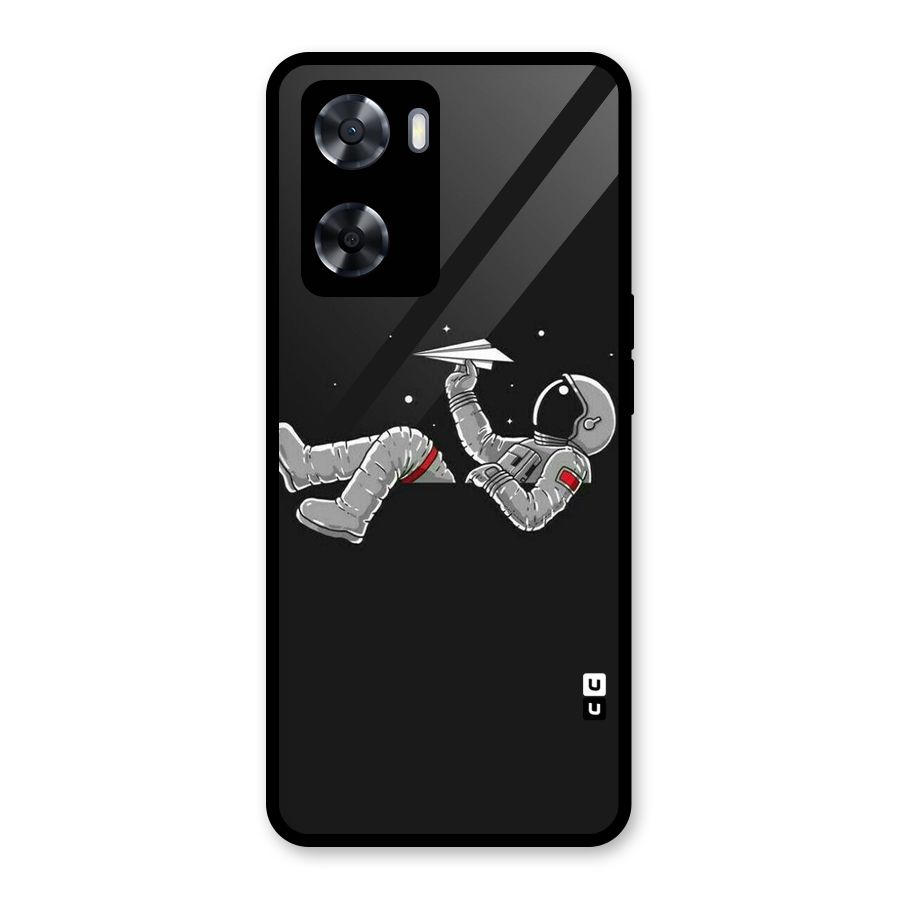 Spaceman Flying Glass Back Case for Oppo A57 2022