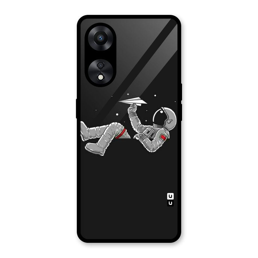 Spaceman Flying Glass Back Case for Oppo A78