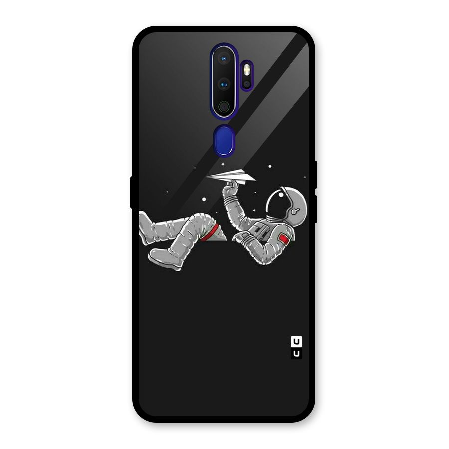 Spaceman Flying Glass Back Case for Oppo A9 (2020)