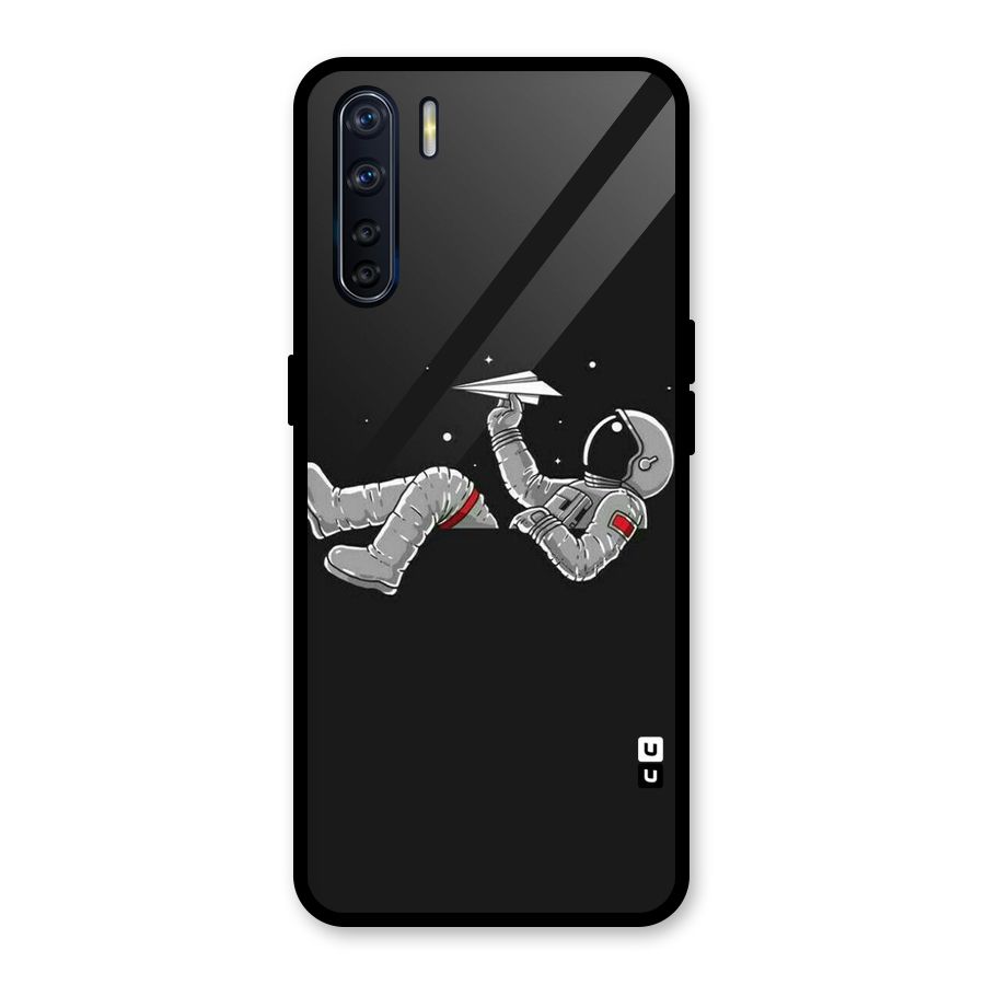 Spaceman Flying Glass Back Case for Oppo F15