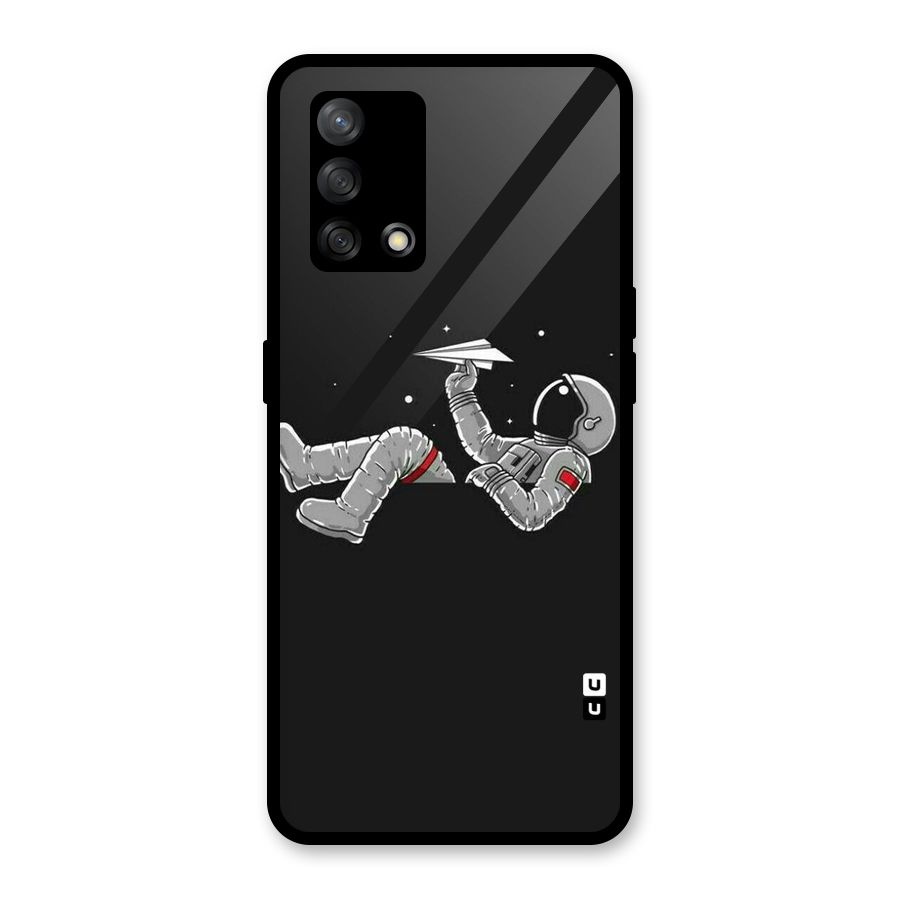 Spaceman Flying Glass Back Case for Oppo F19