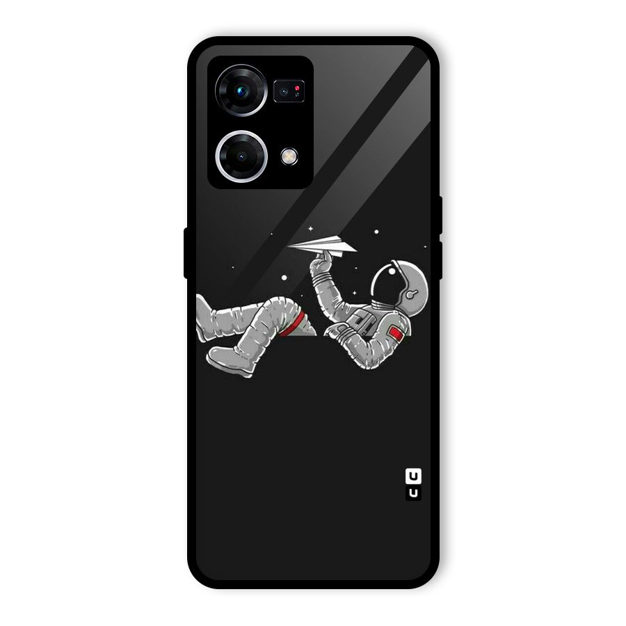 Spaceman Flying Glass Back Case for Oppo F21s Pro 4G