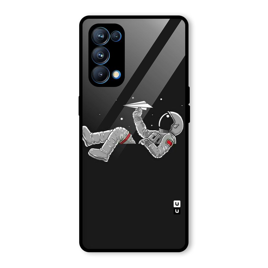 Spaceman Flying Glass Back Case for Oppo Reno5 Pro 5G