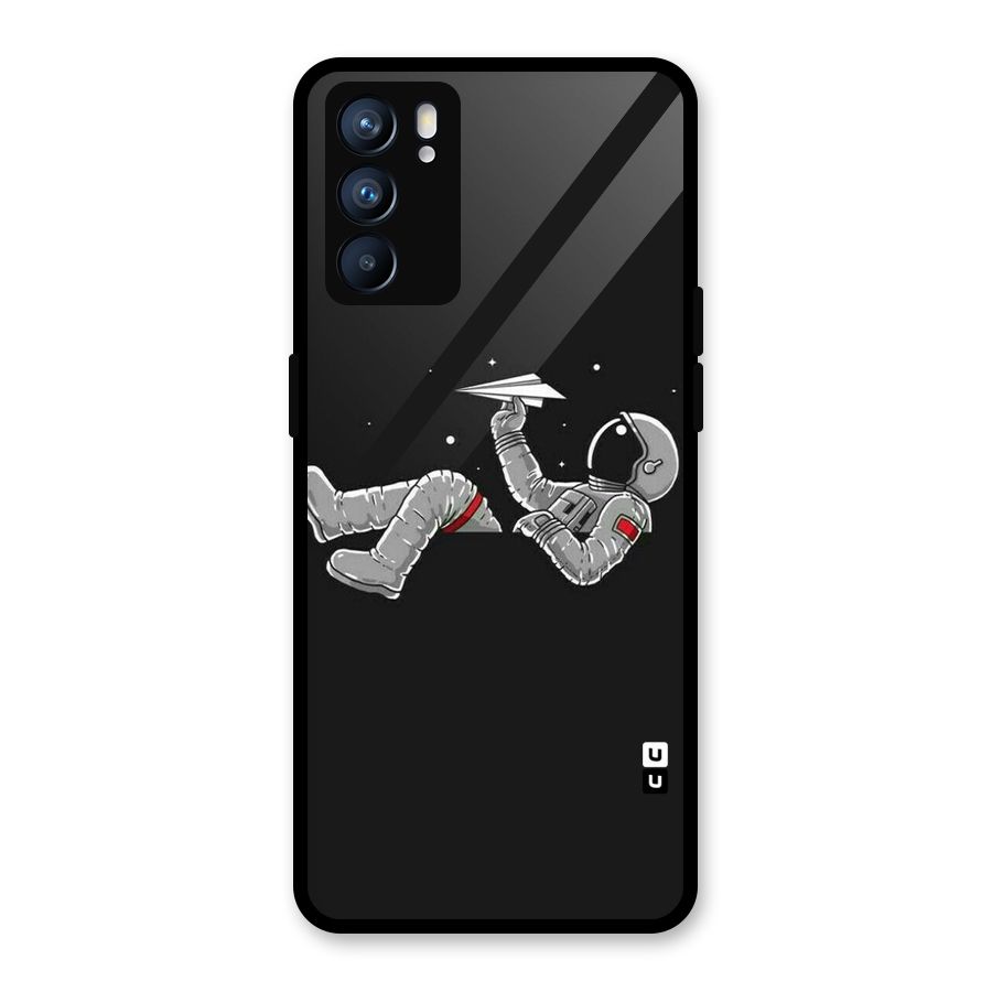 Spaceman Flying Glass Back Case for Oppo Reno6 5G