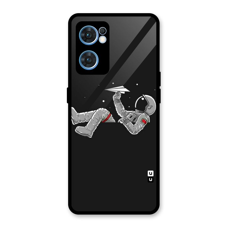 Spaceman Flying Glass Back Case for Oppo Reno7 5G
