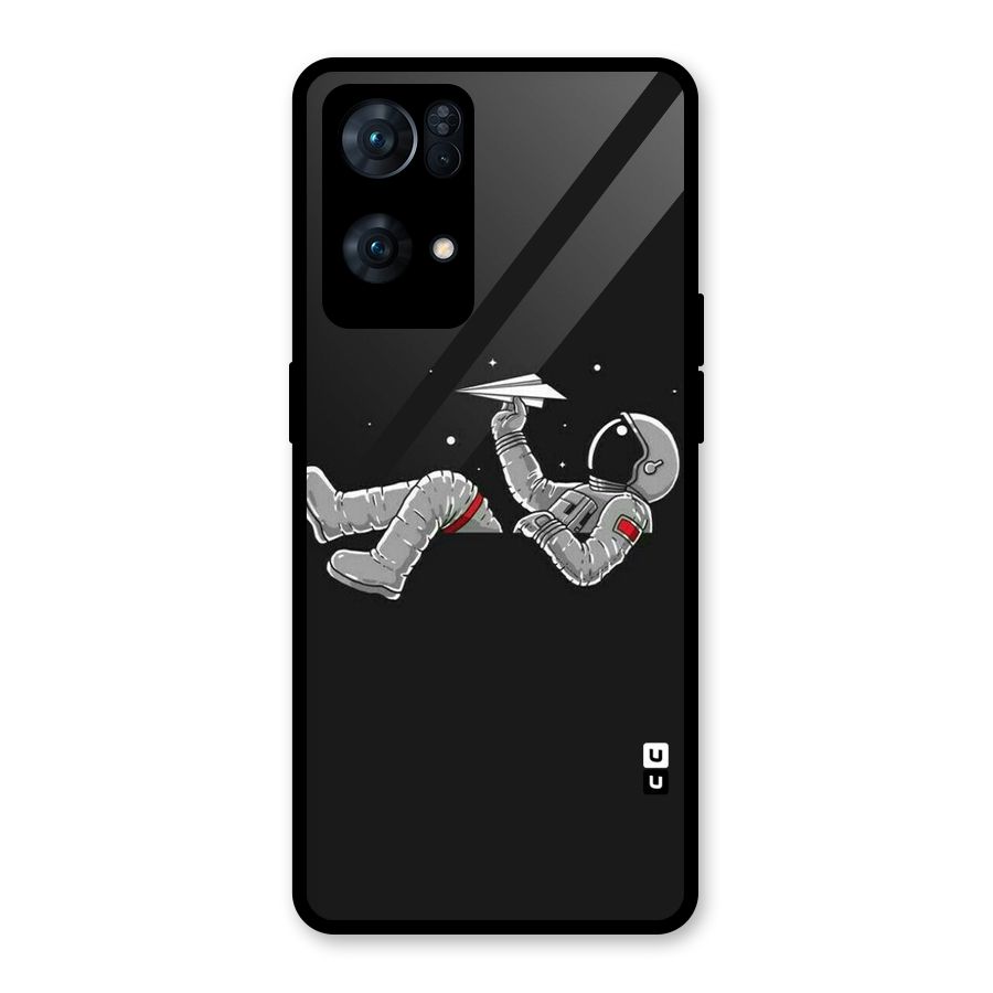 Spaceman Flying Glass Back Case for Oppo Reno7 Pro 5G
