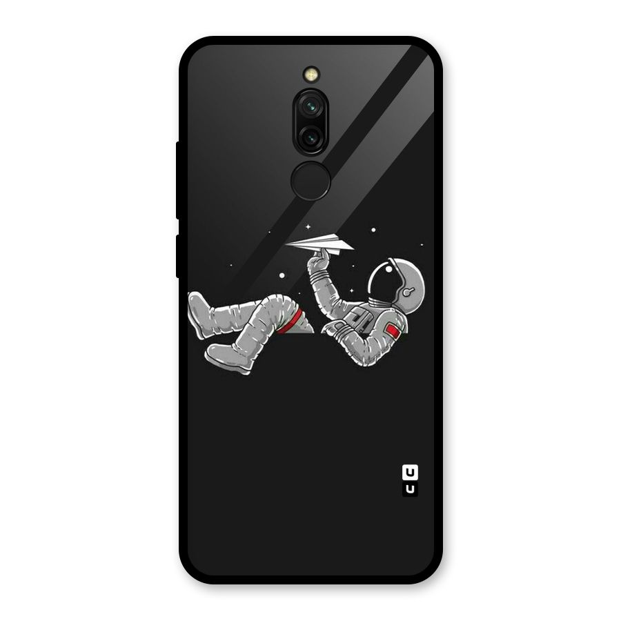 Spaceman Flying Glass Back Case for Redmi 8