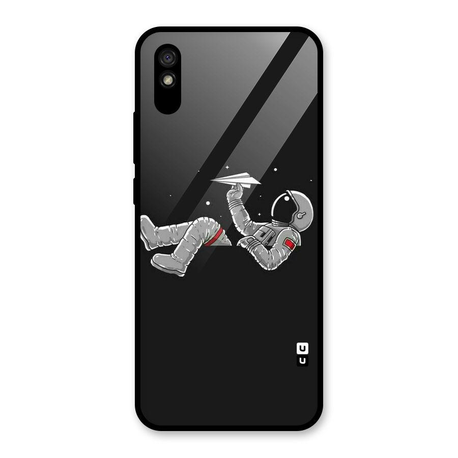 Spaceman Flying Glass Back Case for Redmi 9A