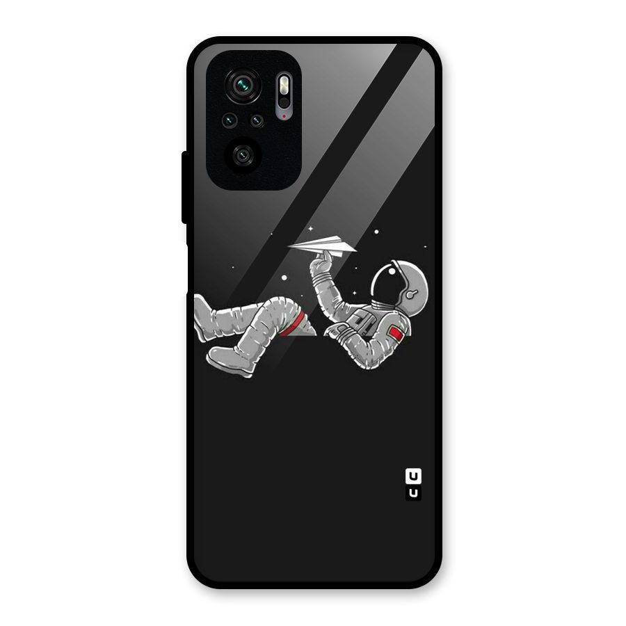 Spaceman Flying Glass Back Case for Redmi Note 10S