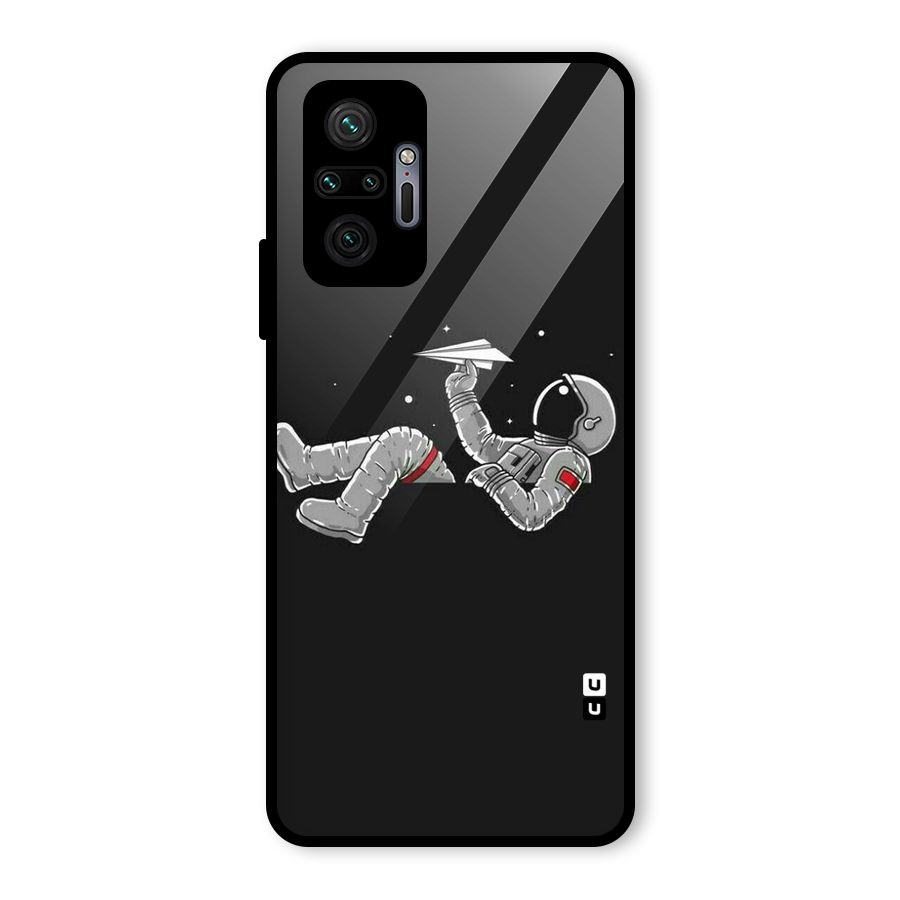 Spaceman Flying Glass Back Case for Redmi Note 10 Pro