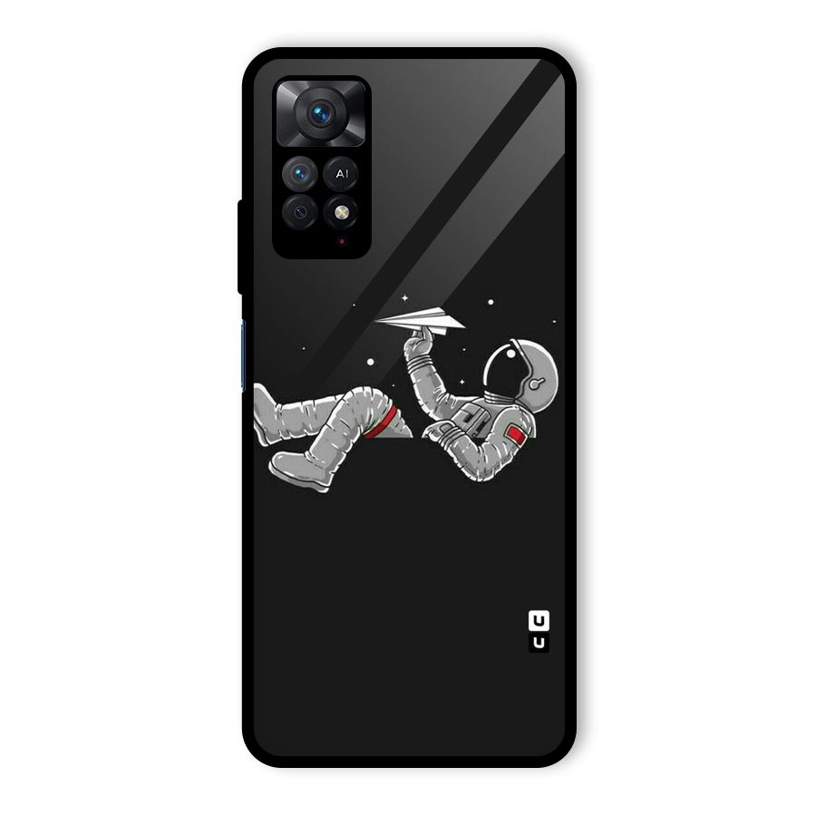 Spaceman Flying Glass Back Case for Redmi Note 11 Pro
