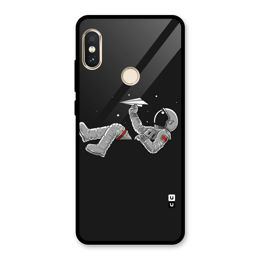 Spaceman Flying Glass Back Case for Redmi Note 5 Pro