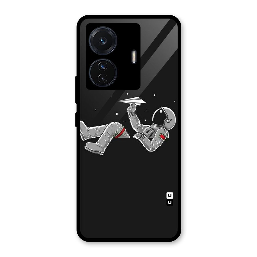 Spaceman Flying Glass Back Case for Vivo T1 Pro
