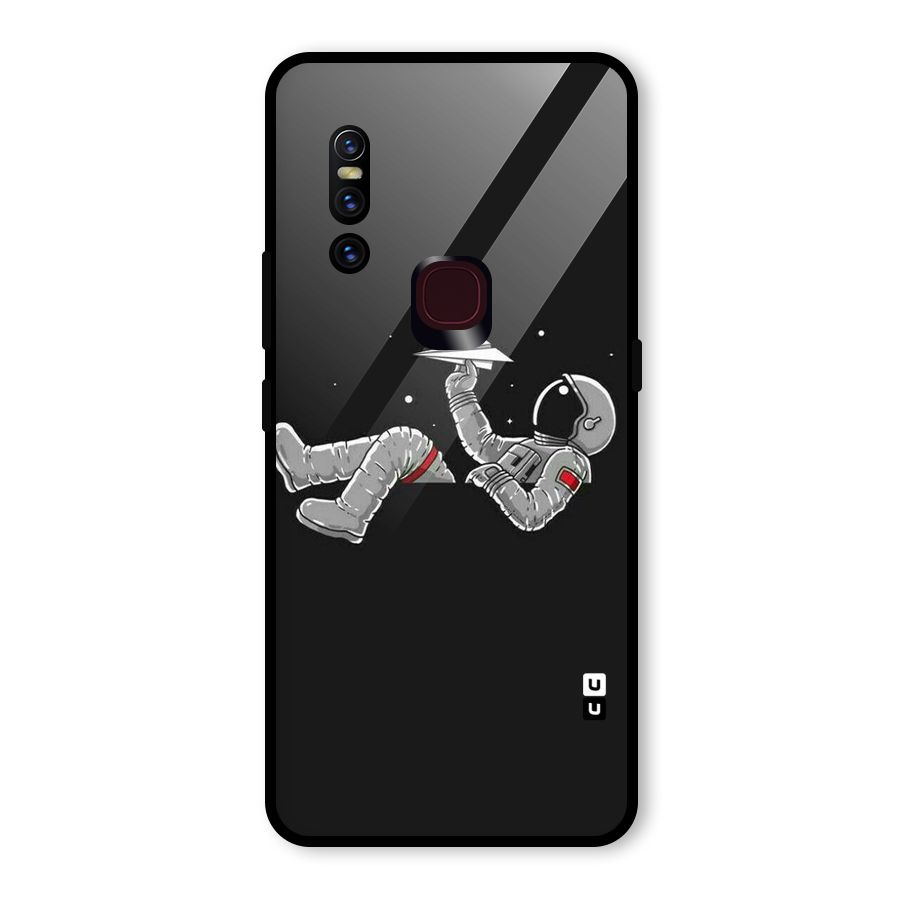 Spaceman Flying Glass Back Case for Vivo V15