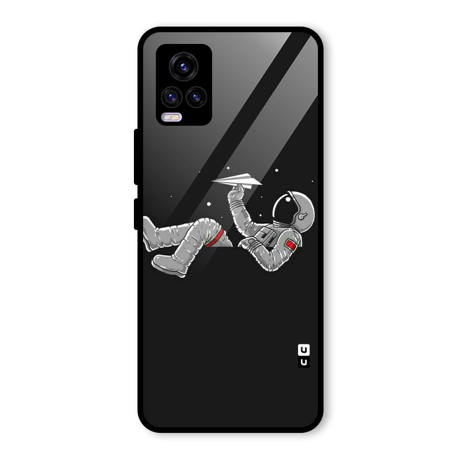 Spaceman Flying Glass Back Case for Vivo V20