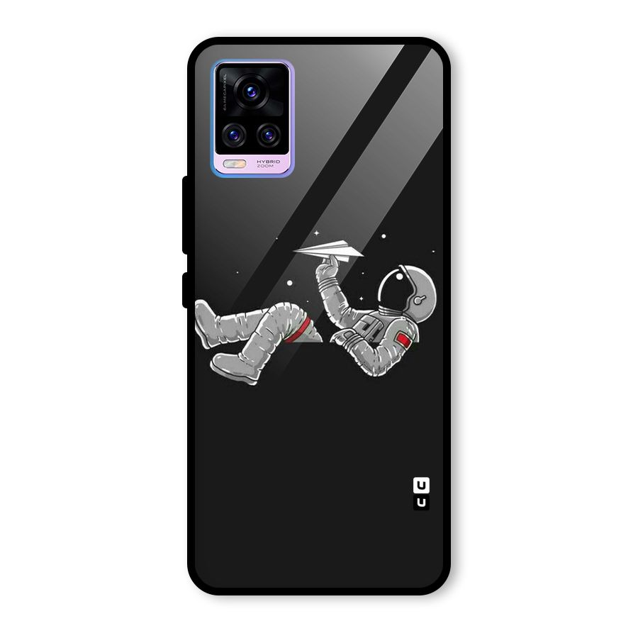 Spaceman Flying Glass Back Case for Vivo V20 Pro