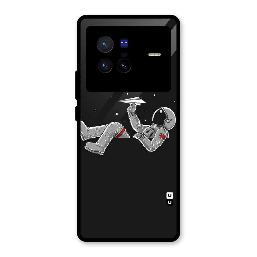 Spaceman Flying Glass Back Case for Vivo X80