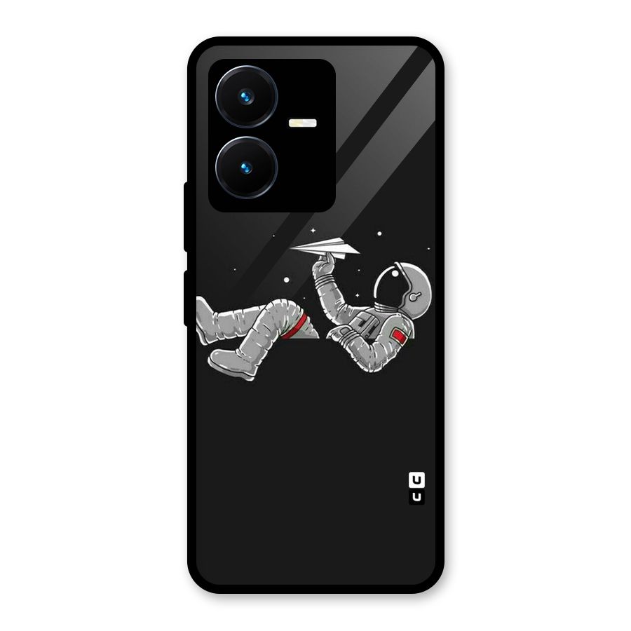 Spaceman Flying Glass Back Case for Vivo Y22